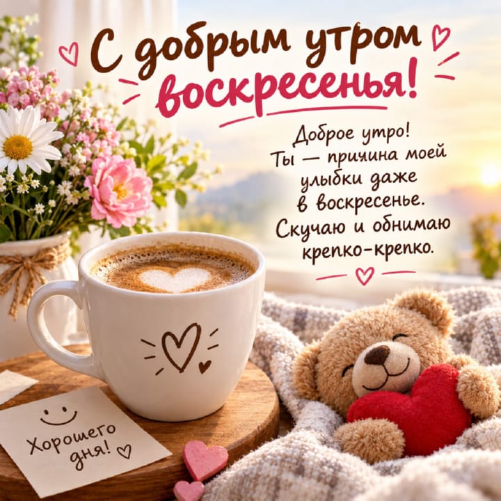с добрым утром воскресенья, открытка №9