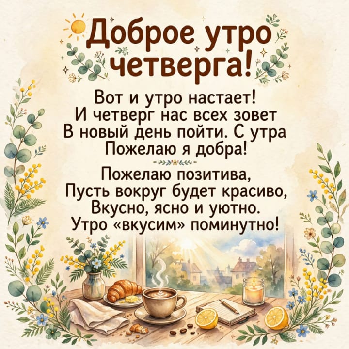 с добрым утром четверга, открытка №19
