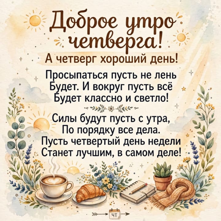 с добрым утром четверга, открытка №20