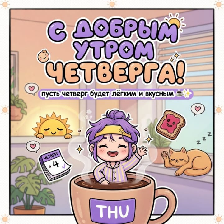 с добрым утром четверга, открытка №25