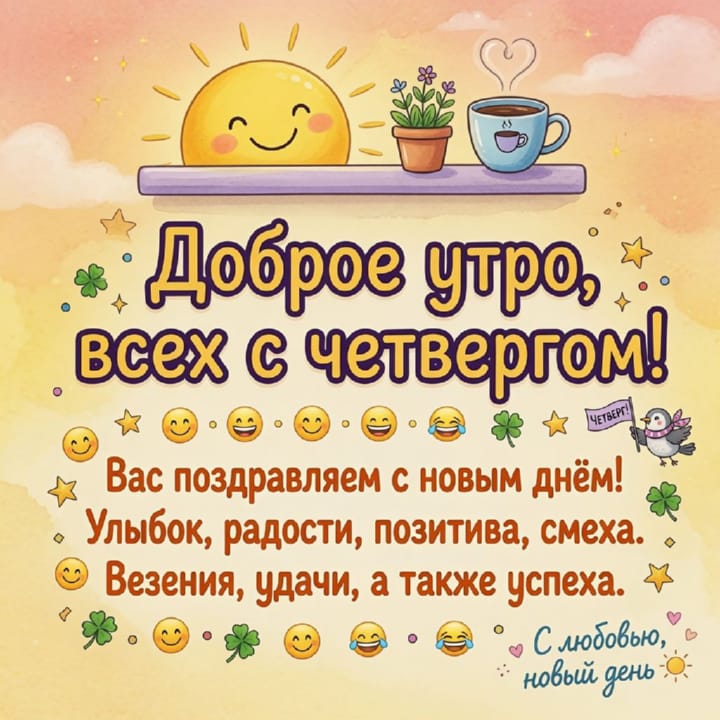 с добрым утром четверга, открытка №30
