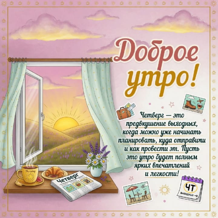 с добрым утром четверга, открытка №41