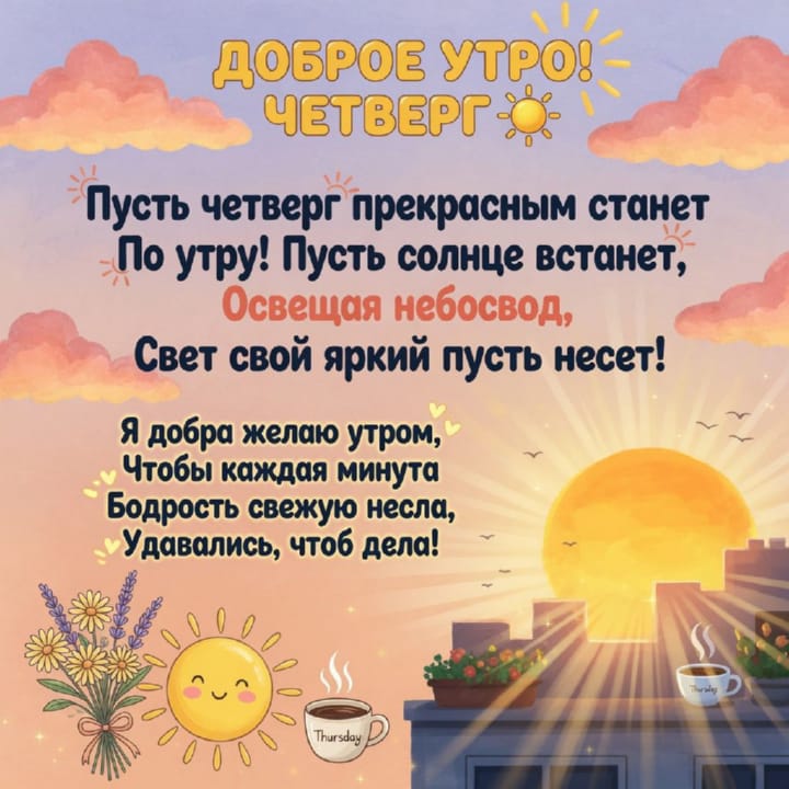 с добрым утром четверга, открытка №44