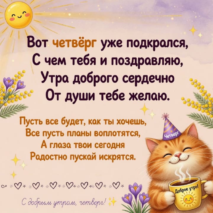 с добрым утром четверга, открытка №54