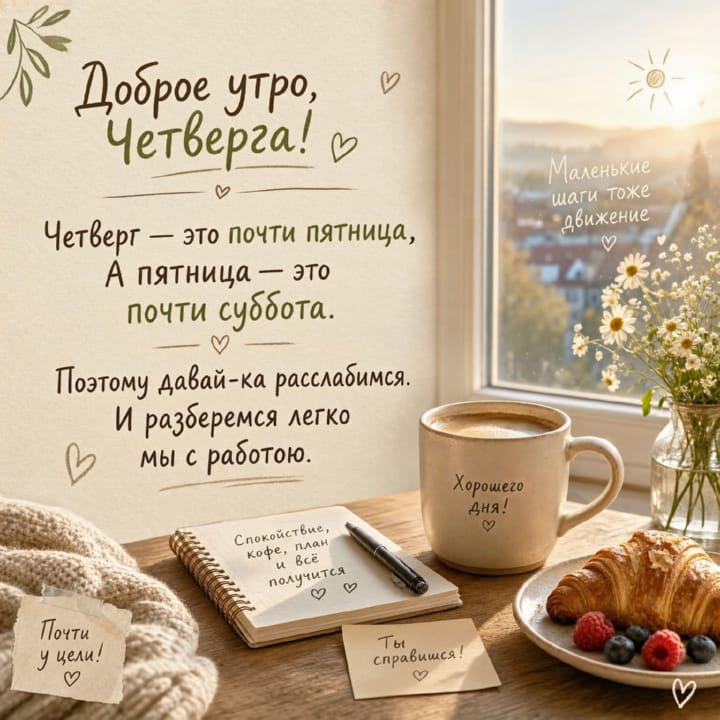 с добрым утром четверга, открытка №55