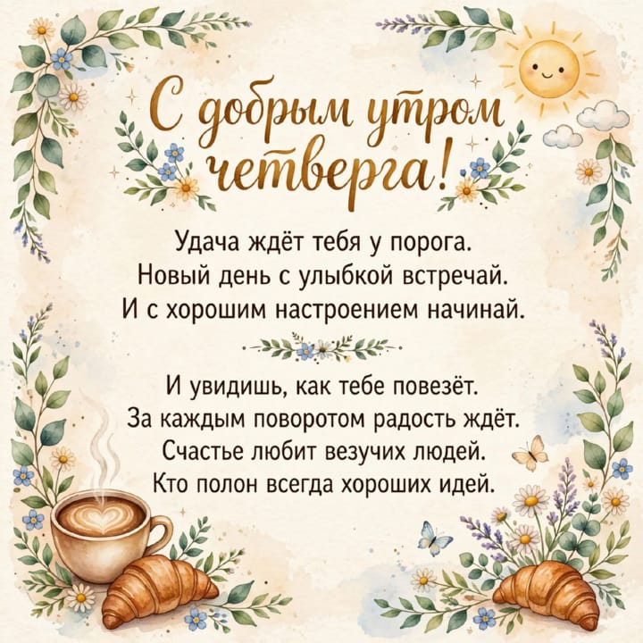 с добрым утром четверга, открытка №66