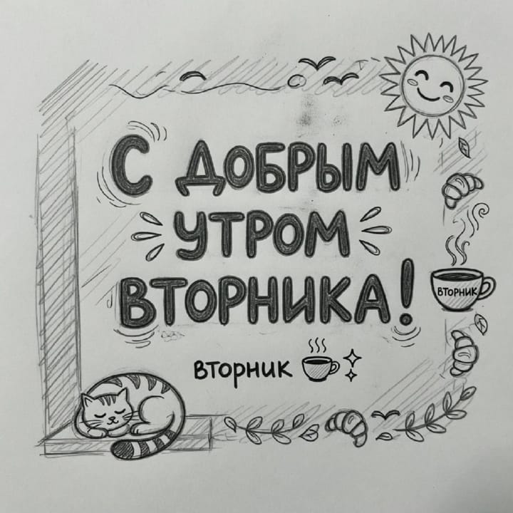 с добрым утром вторника, открытка №100