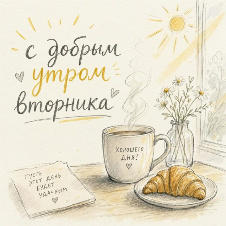 с добрым утром вторника, открытка №102