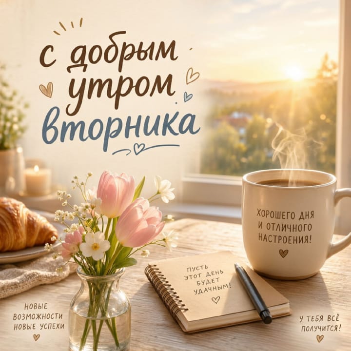 с добрым утром вторника, открытка №104