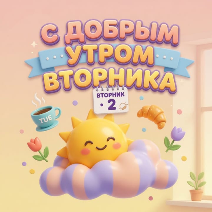 с добрым утром вторника, открытка №112