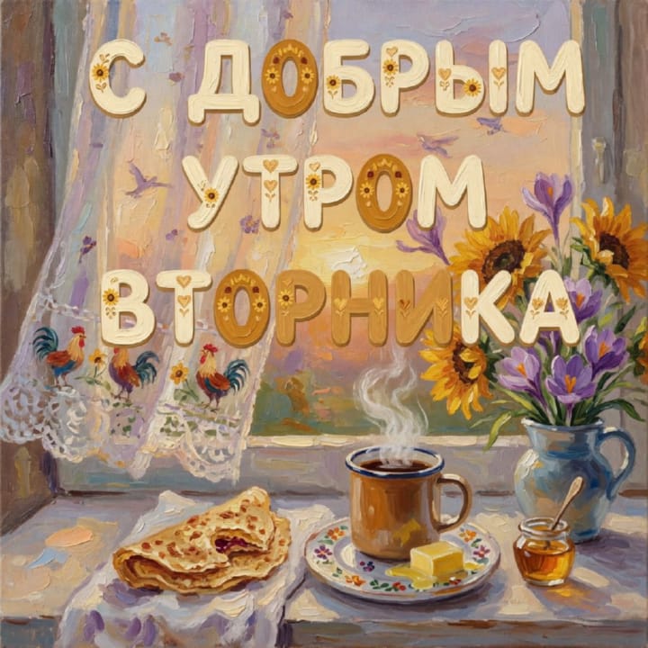 с добрым утром вторника, открытка №114