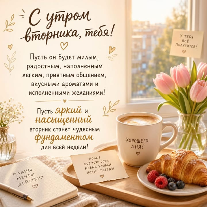 с добрым утром вторника, открытка №116