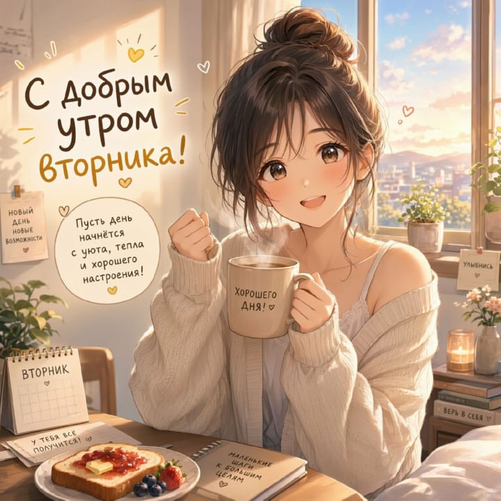 с добрым утром вторника, открытка №118