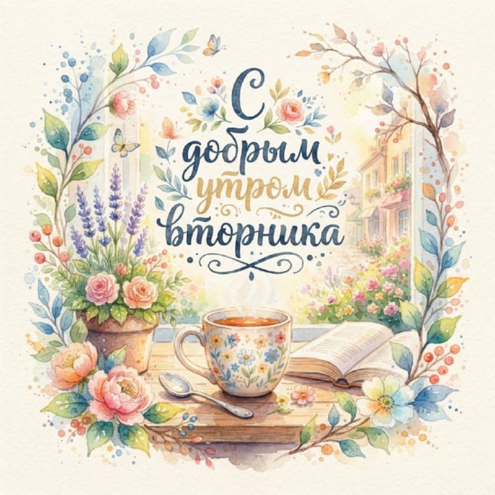 с добрым утром вторника, открытка №12