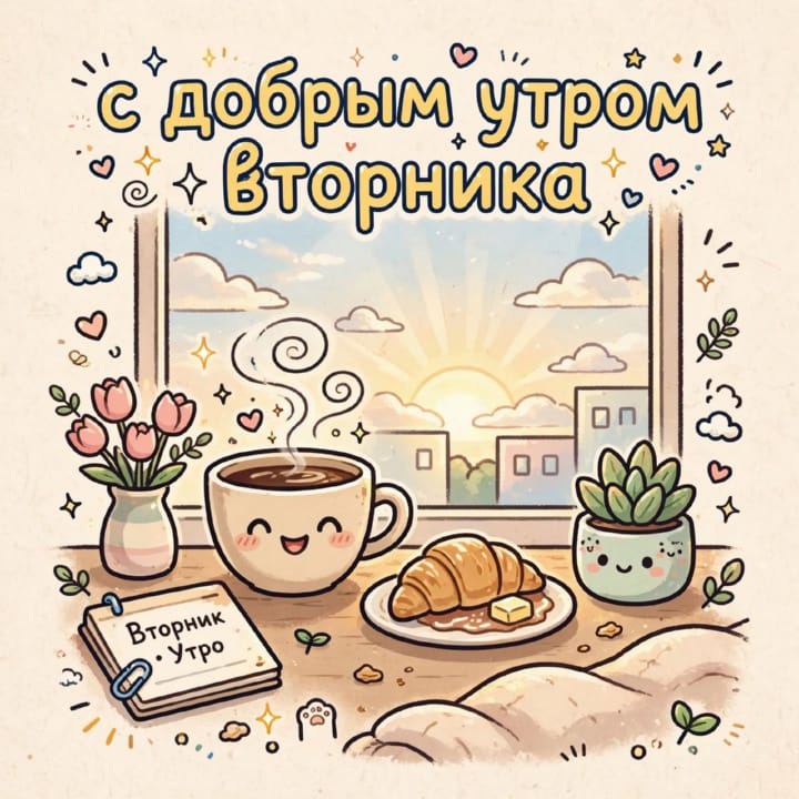 с добрым утром вторника, открытка №122