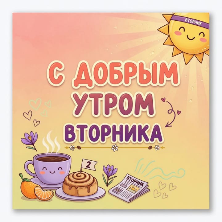 с добрым утром вторника, открытка №14
