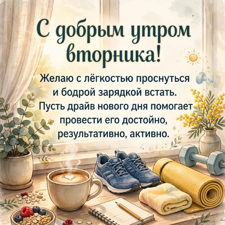 с добрым утром вторника, открытка №20