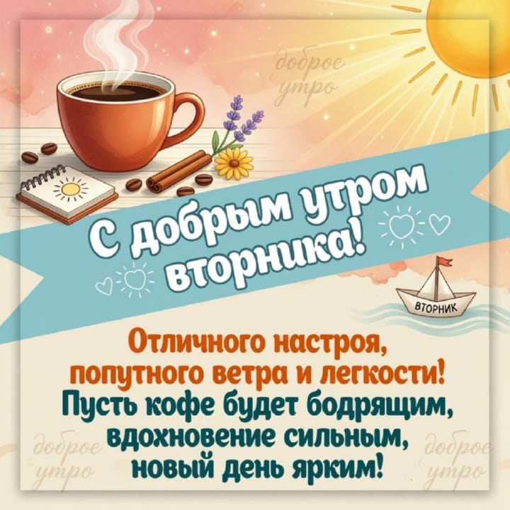 с добрым утром вторника, открытка №25