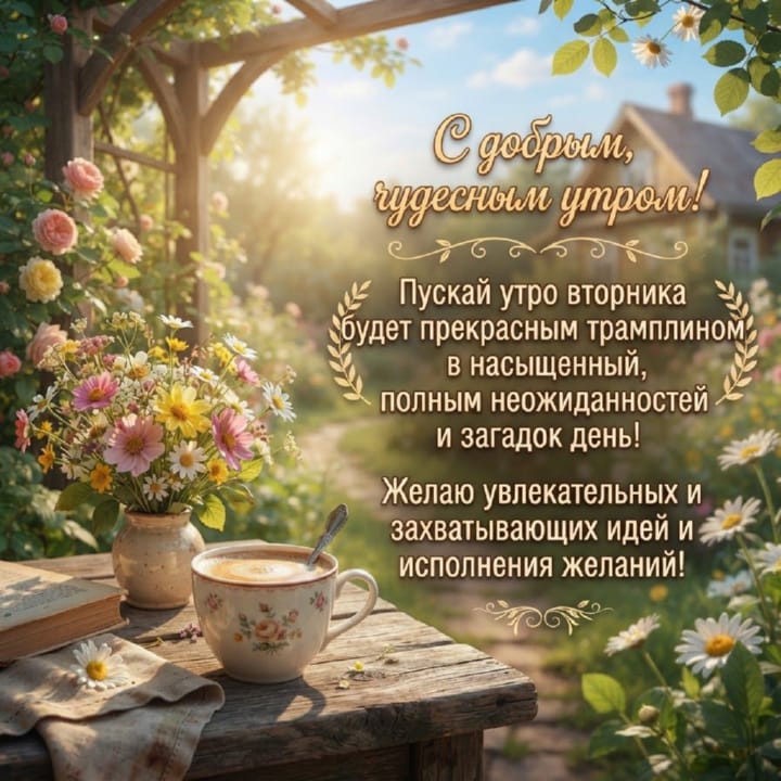 с добрым утром вторника, открытка №3