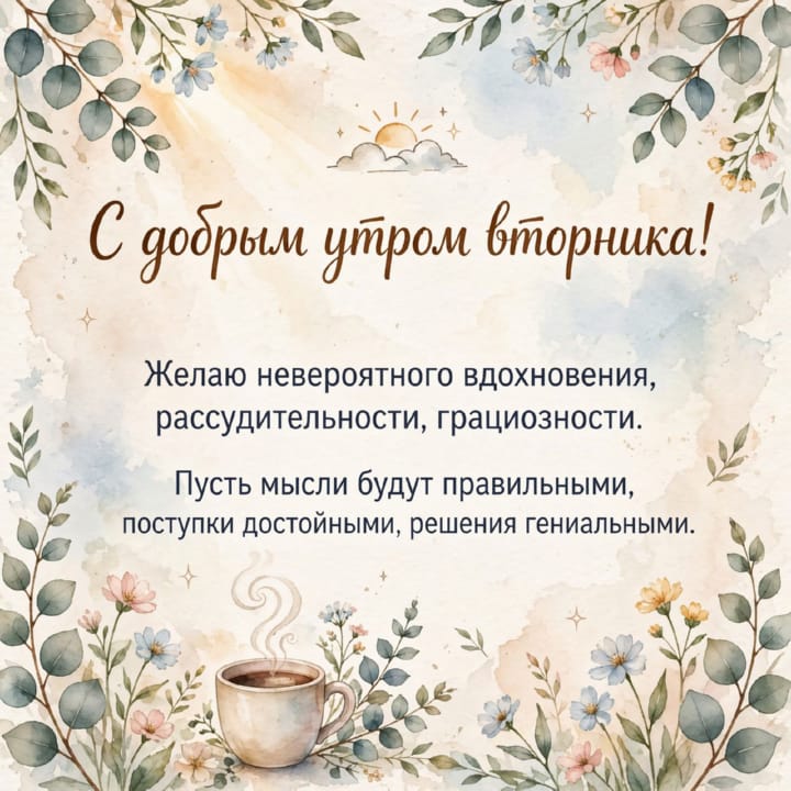 с добрым утром вторника, открытка №32