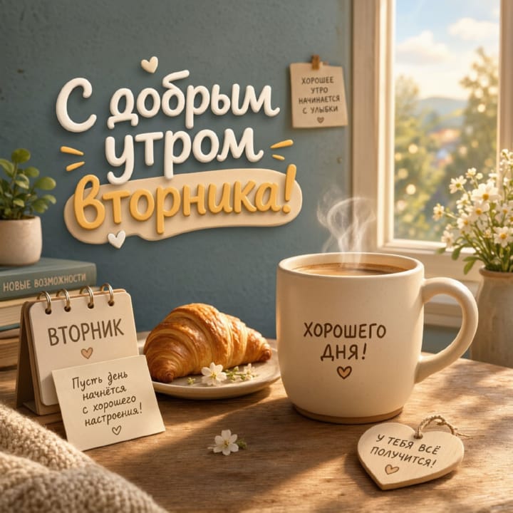 с добрым утром вторника, открытка №39