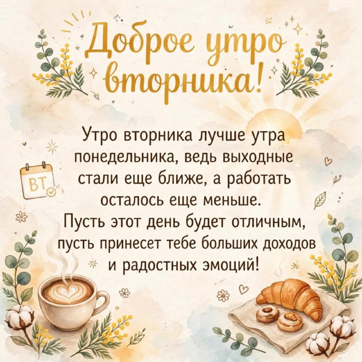 с добрым утром вторника, открытка №46