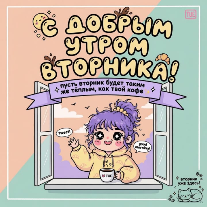 с добрым утром вторника, открытка №47