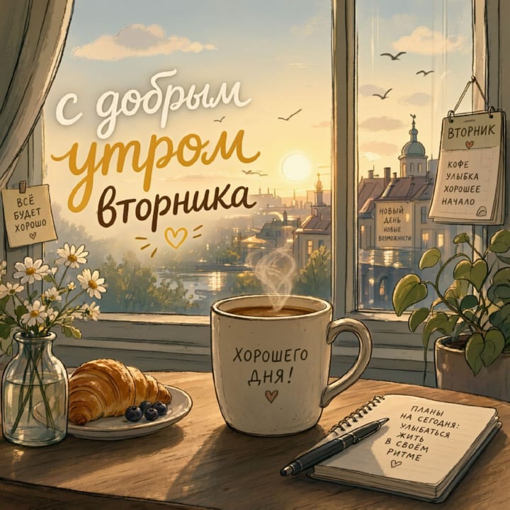 с добрым утром вторника, открытка №5