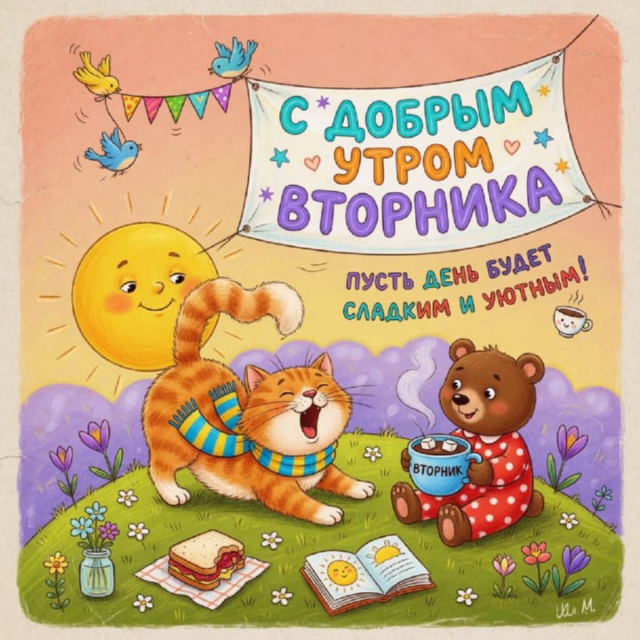 с добрым утром вторника, открытка №52