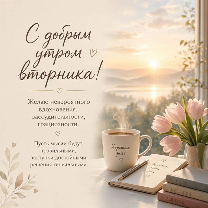 с добрым утром вторника, открытка №55