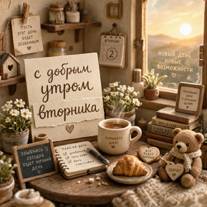 с добрым утром вторника, открытка №56