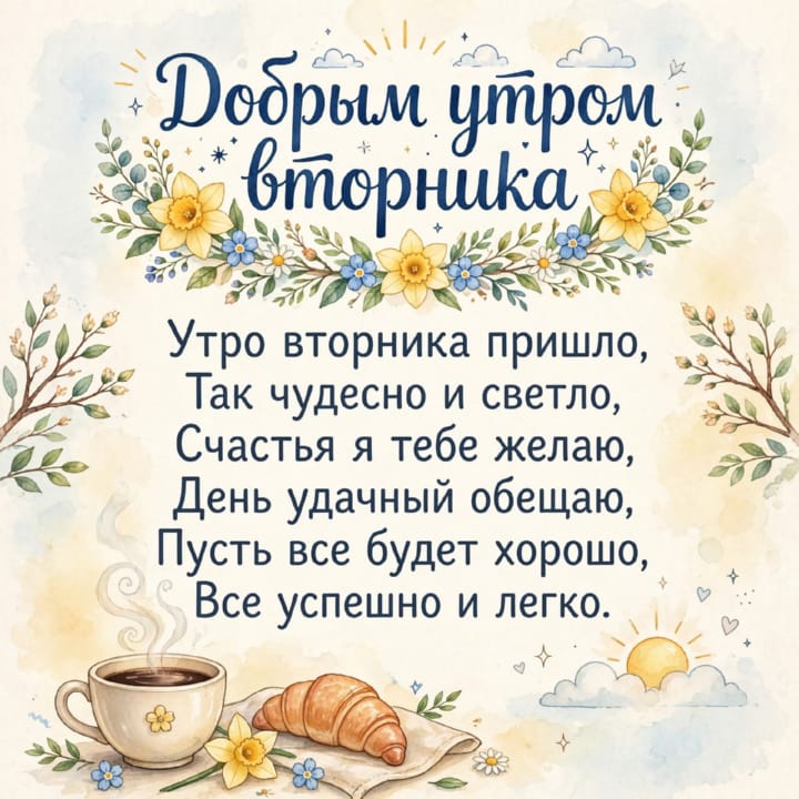 с добрым утром вторника, открытка №59