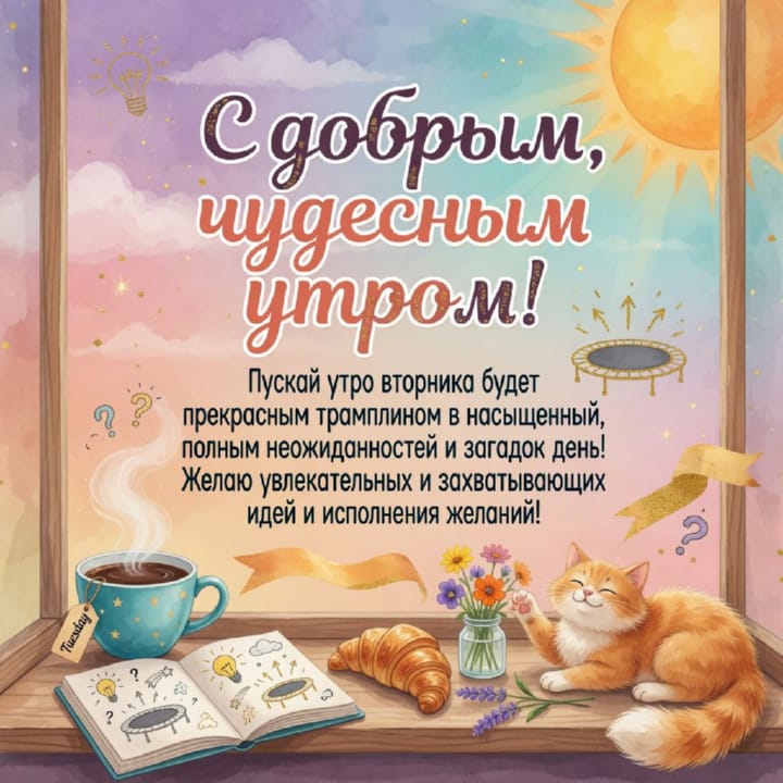 с добрым утром вторника, открытка №63