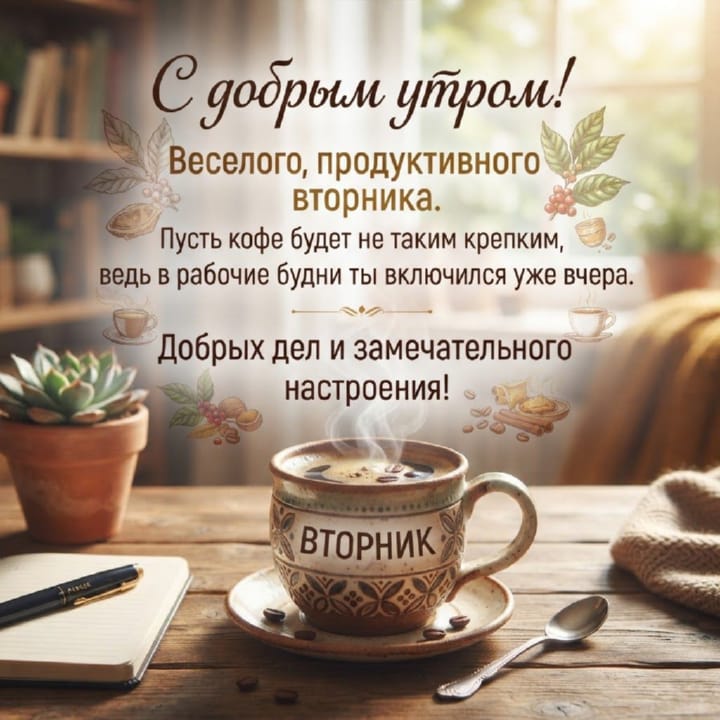 с добрым утром вторника, открытка №67