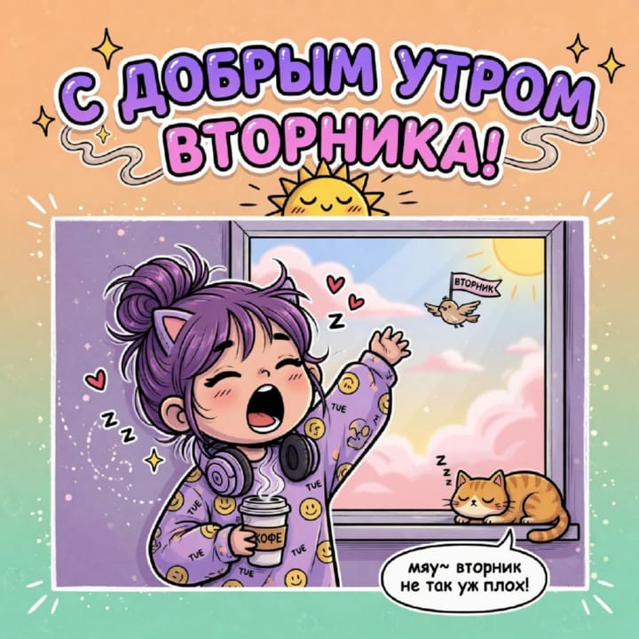 с добрым утром вторника, открытка №68