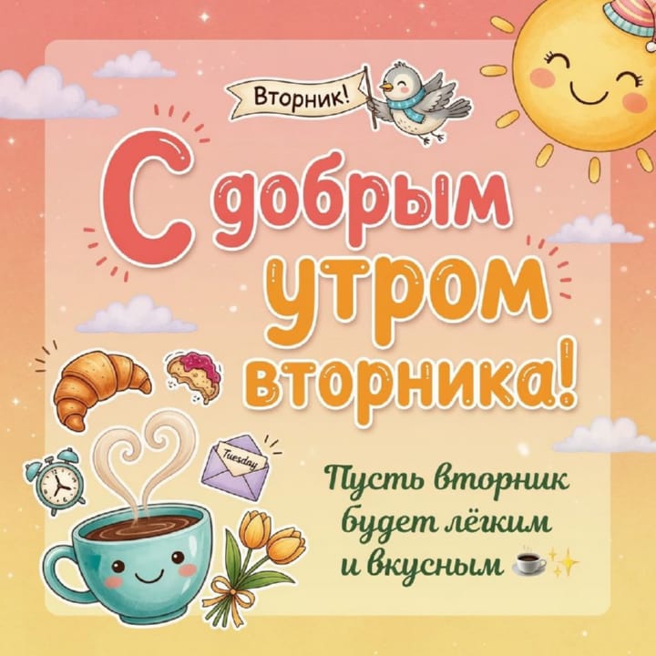 с добрым утром вторника, открытка №69