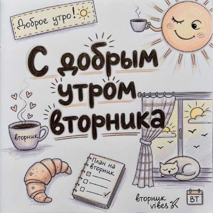 с добрым утром вторника, открытка №70