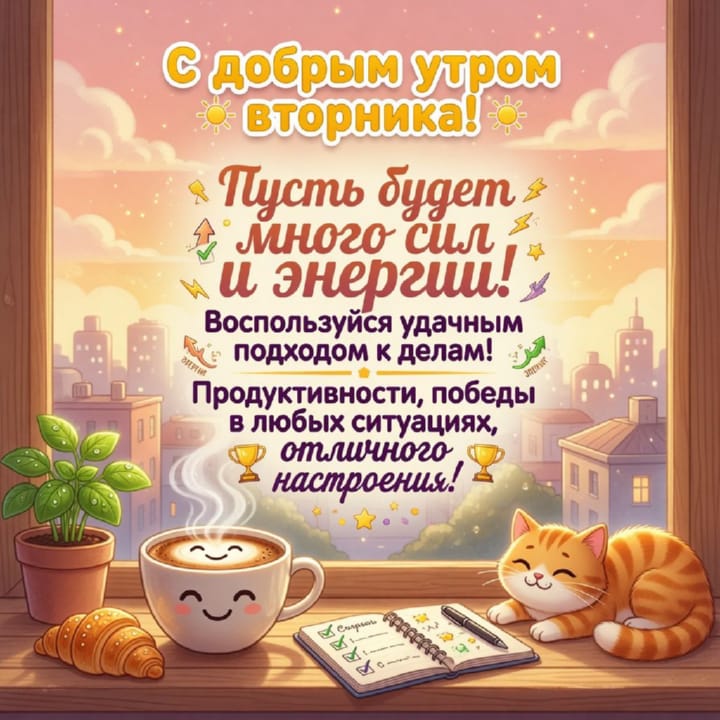 с добрым утром вторника, открытка №71