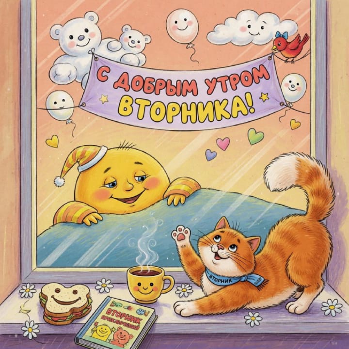 с добрым утром вторника, открытка №73