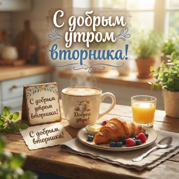 с добрым утром вторника, открытка №74