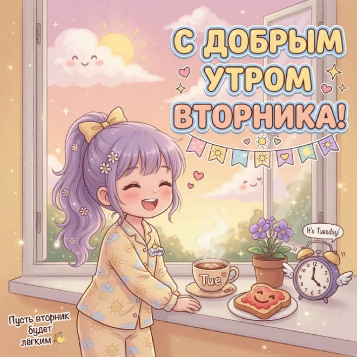 с добрым утром вторника, открытка №76