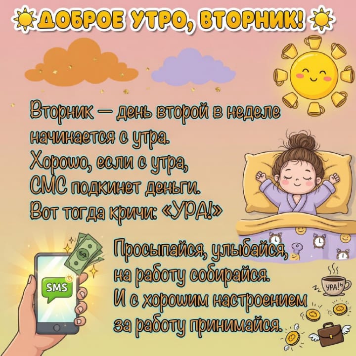 с добрым утром вторника, открытка №88