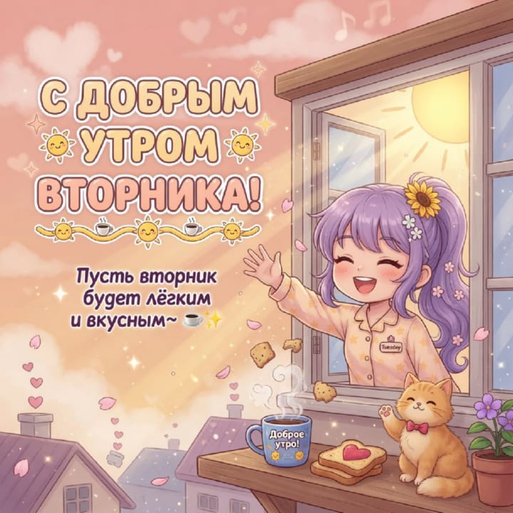 с добрым утром вторника, открытка №89