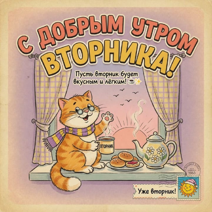 с добрым утром вторника, открытка №91