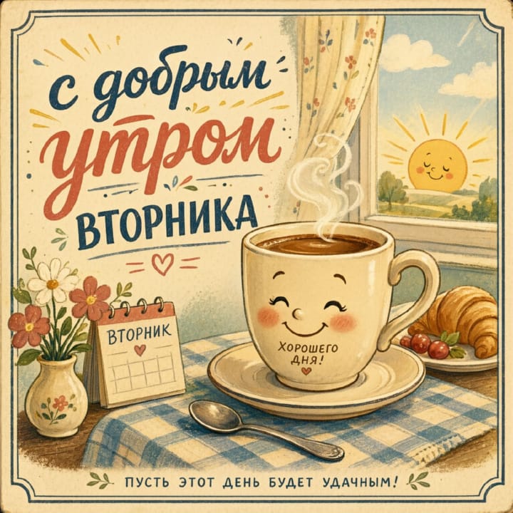 с добрым утром вторника, открытка №93