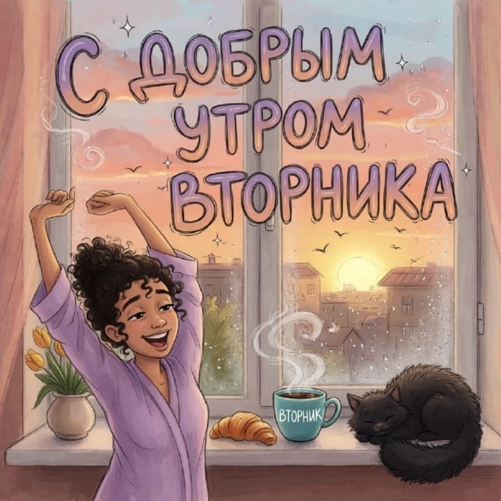 с добрым утром вторника, открытка №99