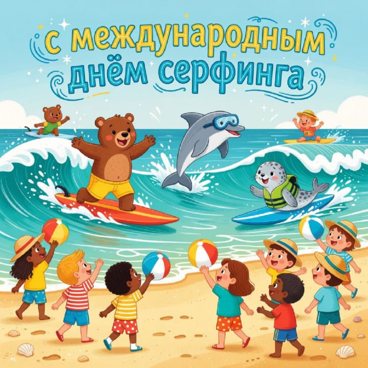 международный день серфинга, открытка №10