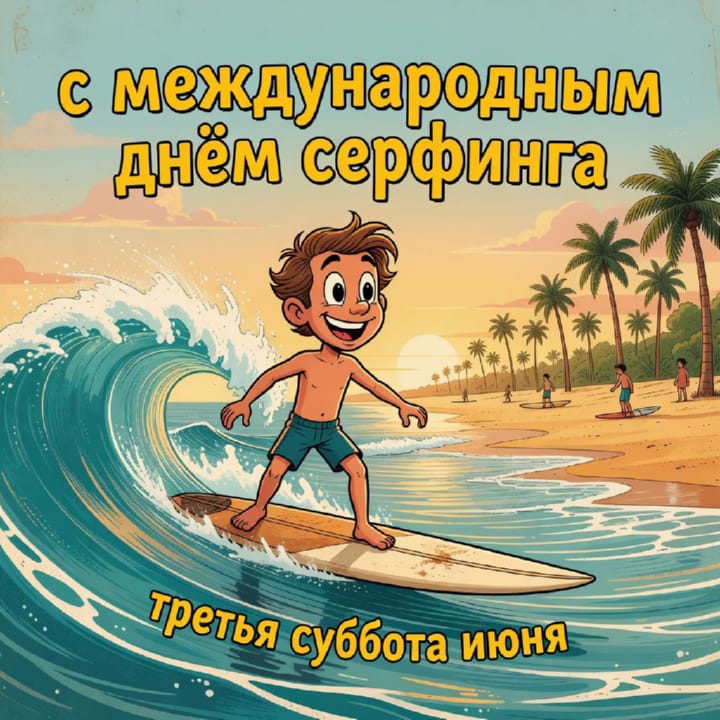 международный день серфинга, открытка №11