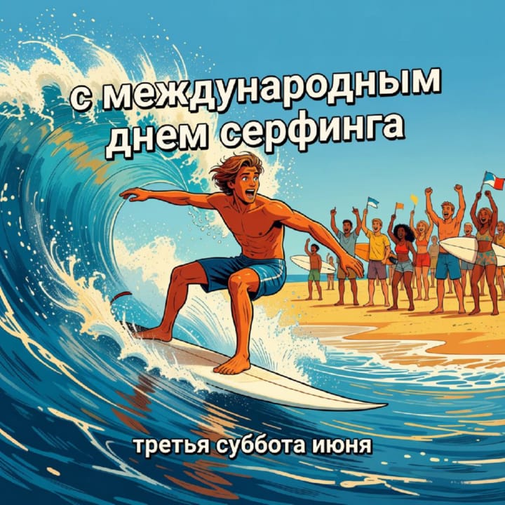 международный день серфинга, открытка №13