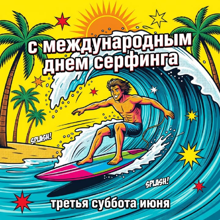 международный день серфинга, открытка №15
